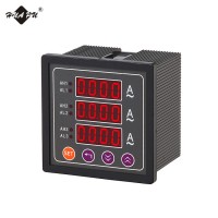 three-row LED display digital panel current ampere meter three-phase electrical ammeter 96*96mm