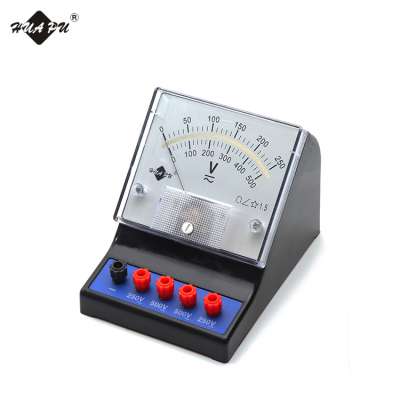 pointer type 5 terminals double scale education panel voltage meter moving coil AC/DC student voltmeter for school